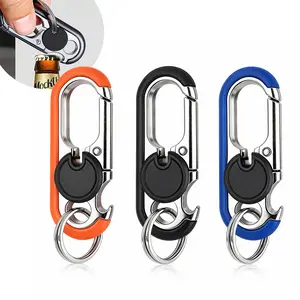 Bottle Opener Keychain for Men&Women - Multifunctional Stainless Steel Car Key Ring, Set of 3，Personalized Business Gift for Men