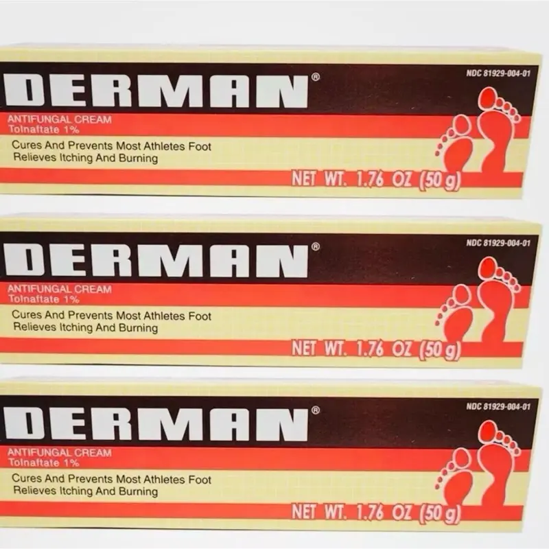 Derman Foot Antifungal Cream for the Treatment of Athlete's Foot, 1.76 Oz each, Daily Fungus