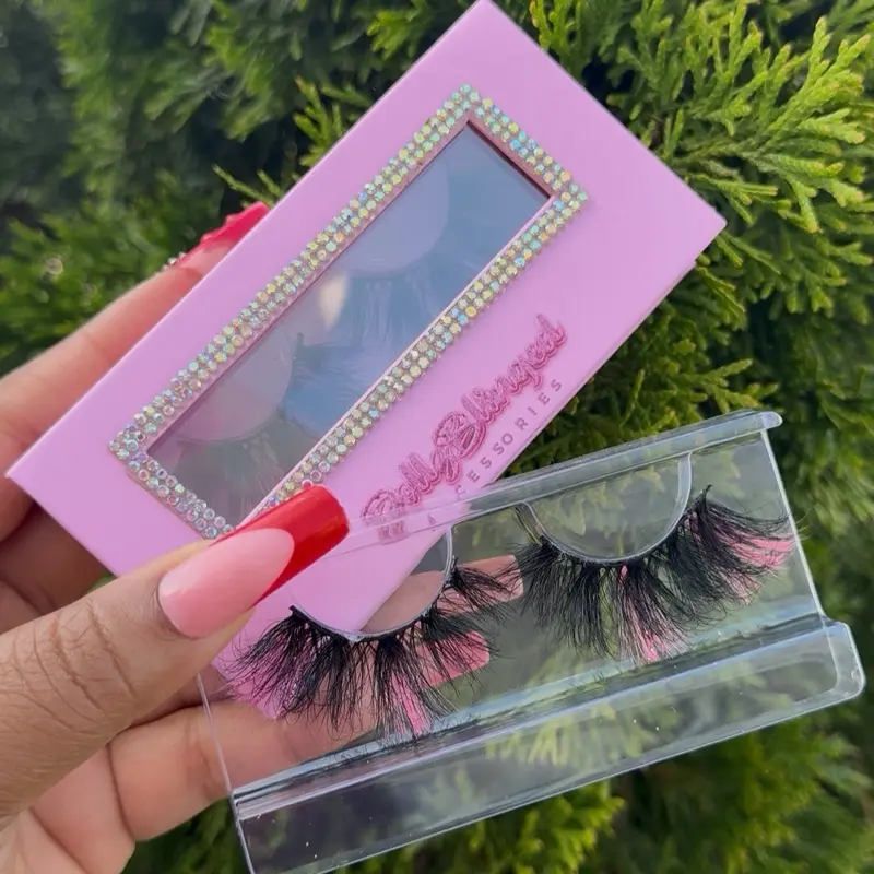 Dollz Blinged pink strips 3D Faux Mink Lashes