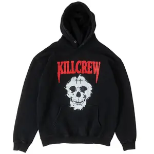 Kill Crew Oversized Lux Skull Hoodie Cotton Fit Soft Fleece Sweatshirts Tops Pullover Comfort