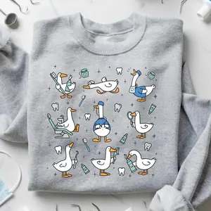 Dentist Silly Goose Sweatshirt, Dental Assistant Graduation Gift, Orthodontist Student Gift, Dentist Sweater, Gift For Her
