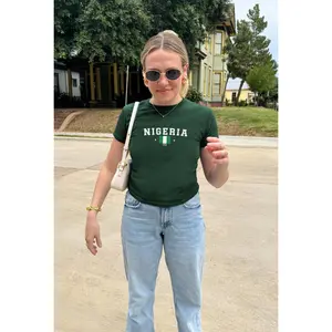 Nigeria Baby Tee, Nigeria Y2K, Nigeria Baby Tee, Vintage 2000s 90's Baby Tee, Nigeria Shirt, Africa Baby Tee, Nigeria Flag Baby Tee