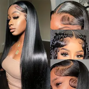 Cynosure 220% Density 13x6 Lace Frontal Wigs Pre Plucked HD Lace Skin Melted Brazilian Straight Human Hair Wigs Pre Cut Drawstring Ready to Wear Wigs For Women #DealsForYou