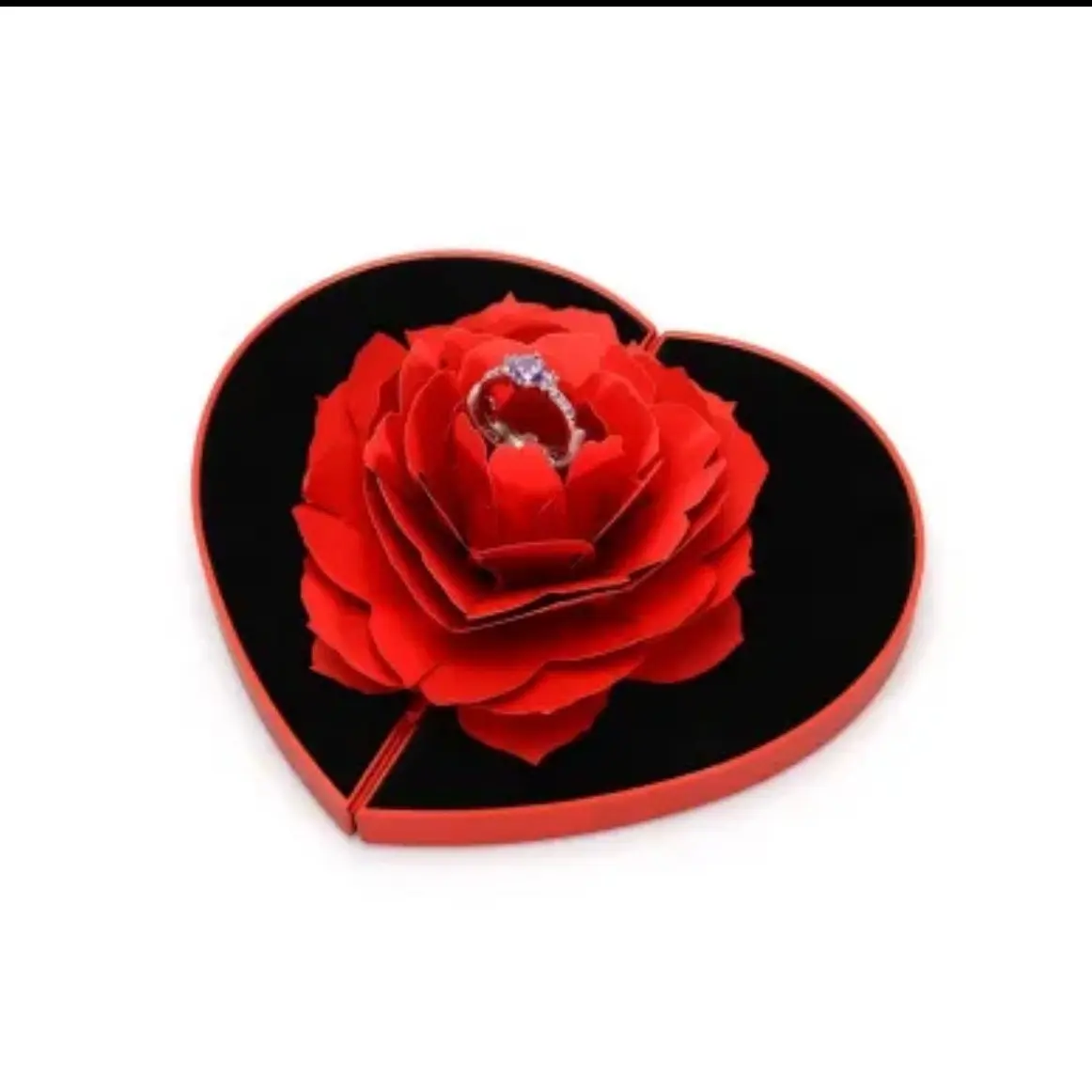 3D Love Box Heart-shaped Rose Flower Rotating Ring Box Valentines Day Gift Children Children Children Birthday Wedding Wedding Children Children Children