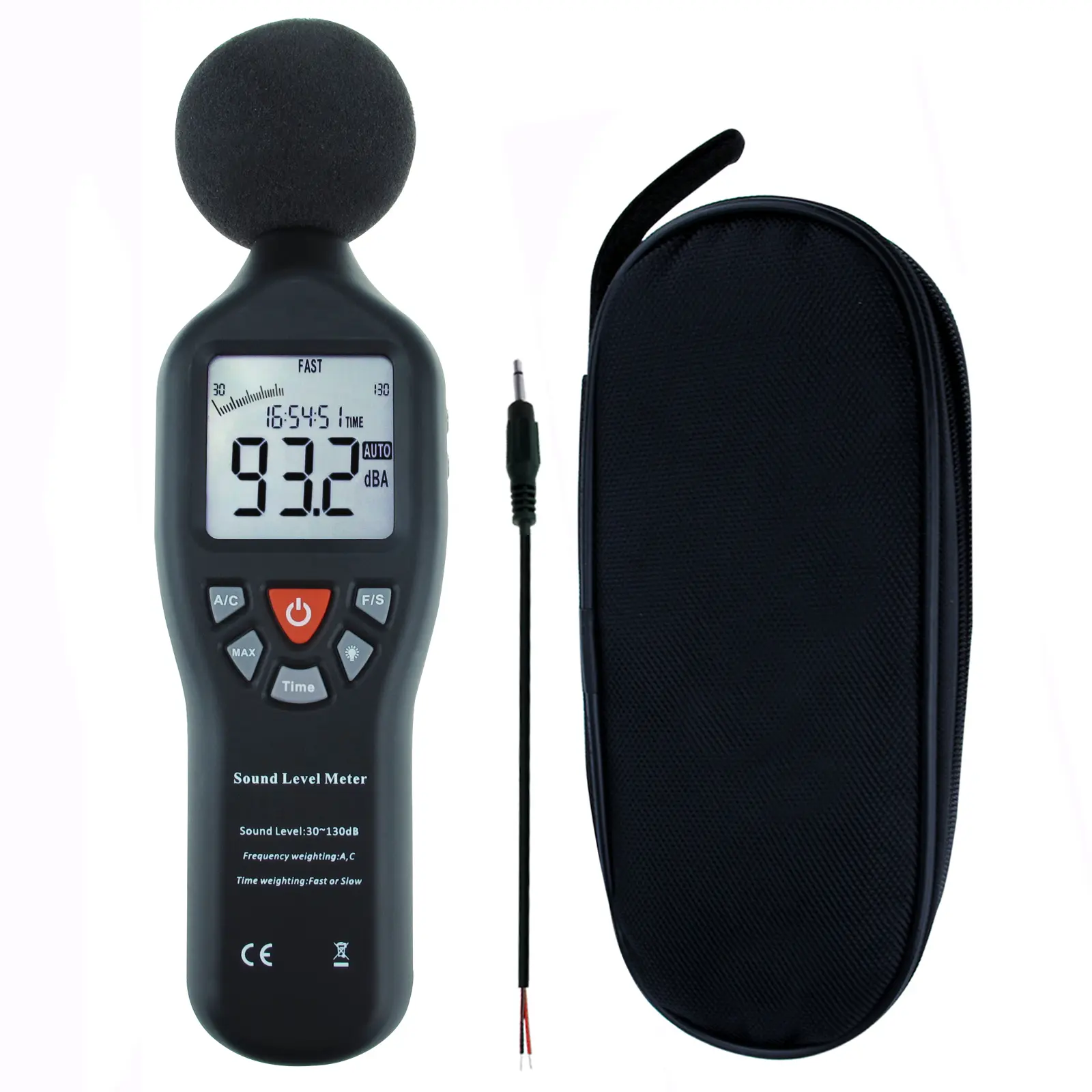 ILSM-24 Professional Sound Level Meter 30–130dB Noise Decibel Tester with Backlit LCD Display, High Accuracy, USB Cable Included for Law Enforcement, Workplace and Environmental Noise Monitoring