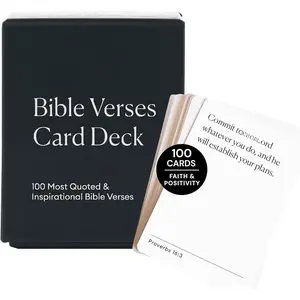 100  Verse Cards | Scripture | Inspirational Prayer |  Quoted  Verses Deck for Memorization & Study | Faith Memory Cards