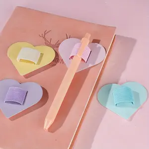 2pcs heart-shaped elastic pen holder, self-adhesive leather pen holder, suitable for notebooks, office supplies, suitable for 14 + years old, no feathers, Marker Pen Holder, Pencil Holder