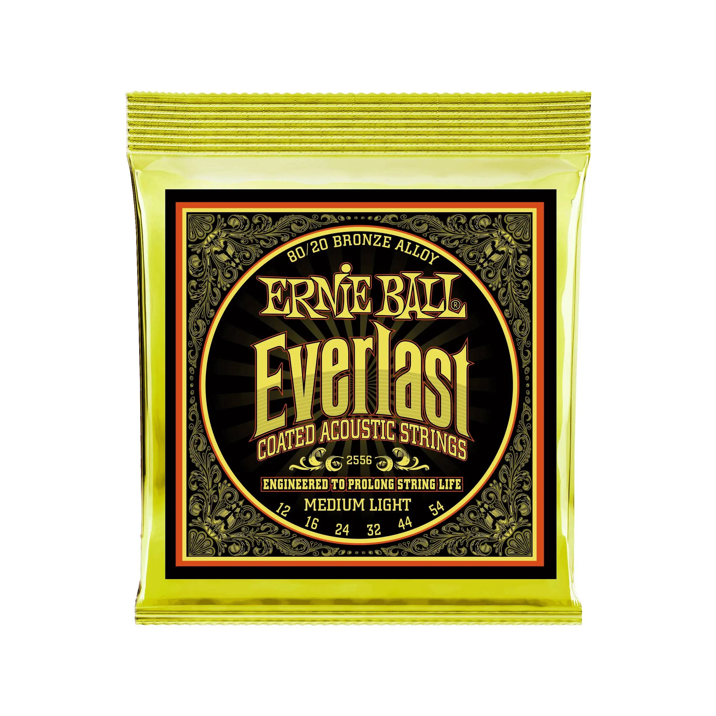 Ernie Ball Everlast Medium Light 80/20 Bronze Acoustic Guitar Strings 12-54 Ernie Ball Everlast Medium Light 80/20 Bronze Acoustic Guitar Strings 12-54