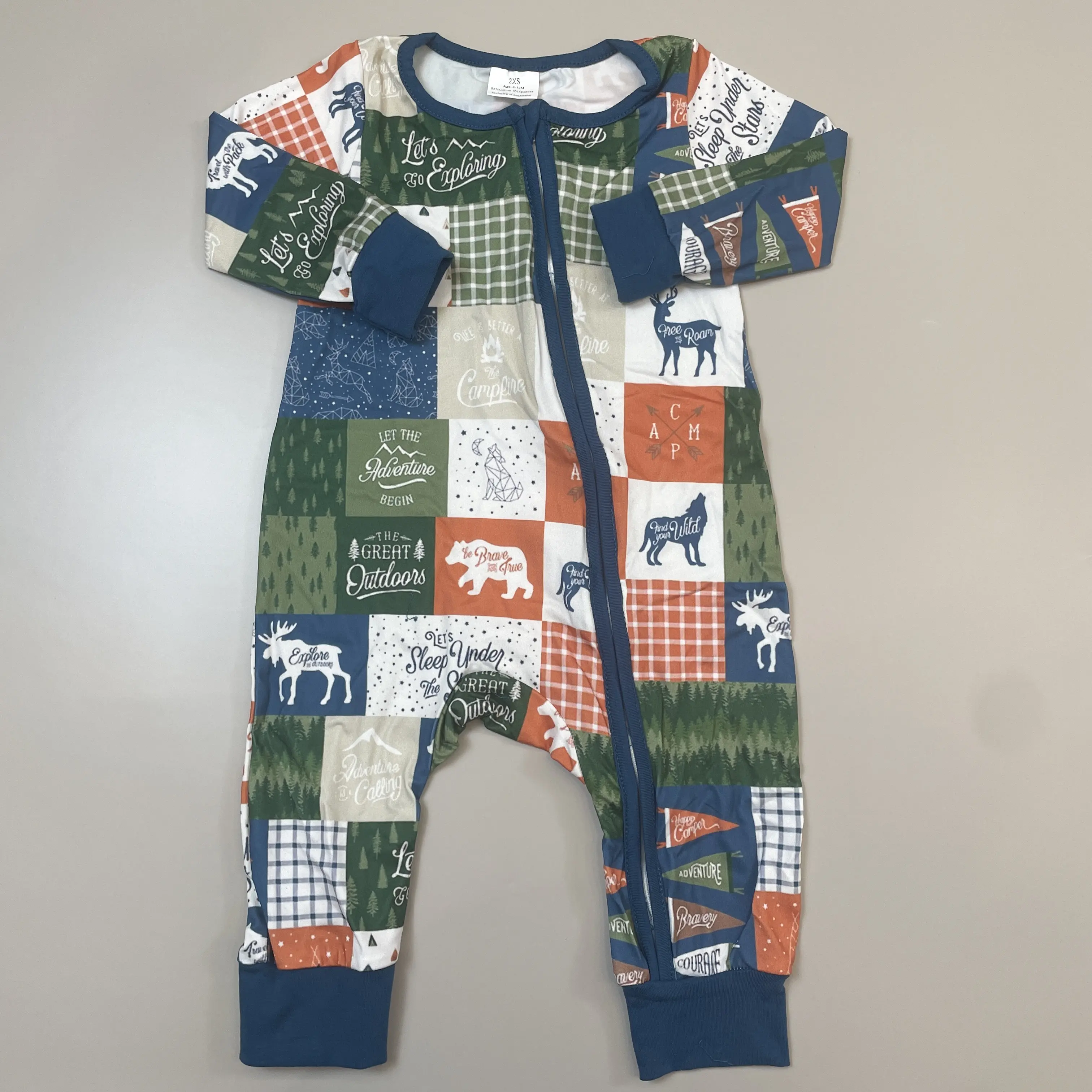C baby boy clothes  baby western fashion cow newborn boy winter romper zipper sleep wear deer christmas wear baby  onesie