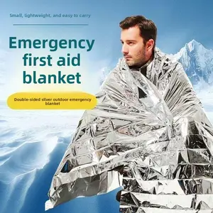 Thickened earthquake emergency kit, outdoor survival blanket, life-saving blanket, heat insulation and sun protection blanket, double-sided silver, cold and frost protection.