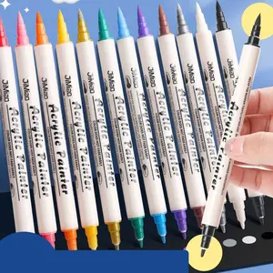 Acrylic Paint Marker Pen, 12/24/36 Colors Water-based Dual Tipped Watercolor Pen, Watercolor Pen, Oil Painting Pen, Art Supplies