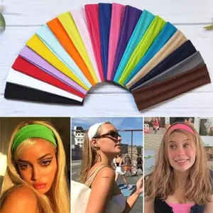 12-Piece Elastic Sports Hairbands Set, Sweat-Absorbing Headbands for Yoga & Running, Assorted Colors Women's Hair Accessories Random Color, Fitness Sweat Band, Sweat Wicking Headband