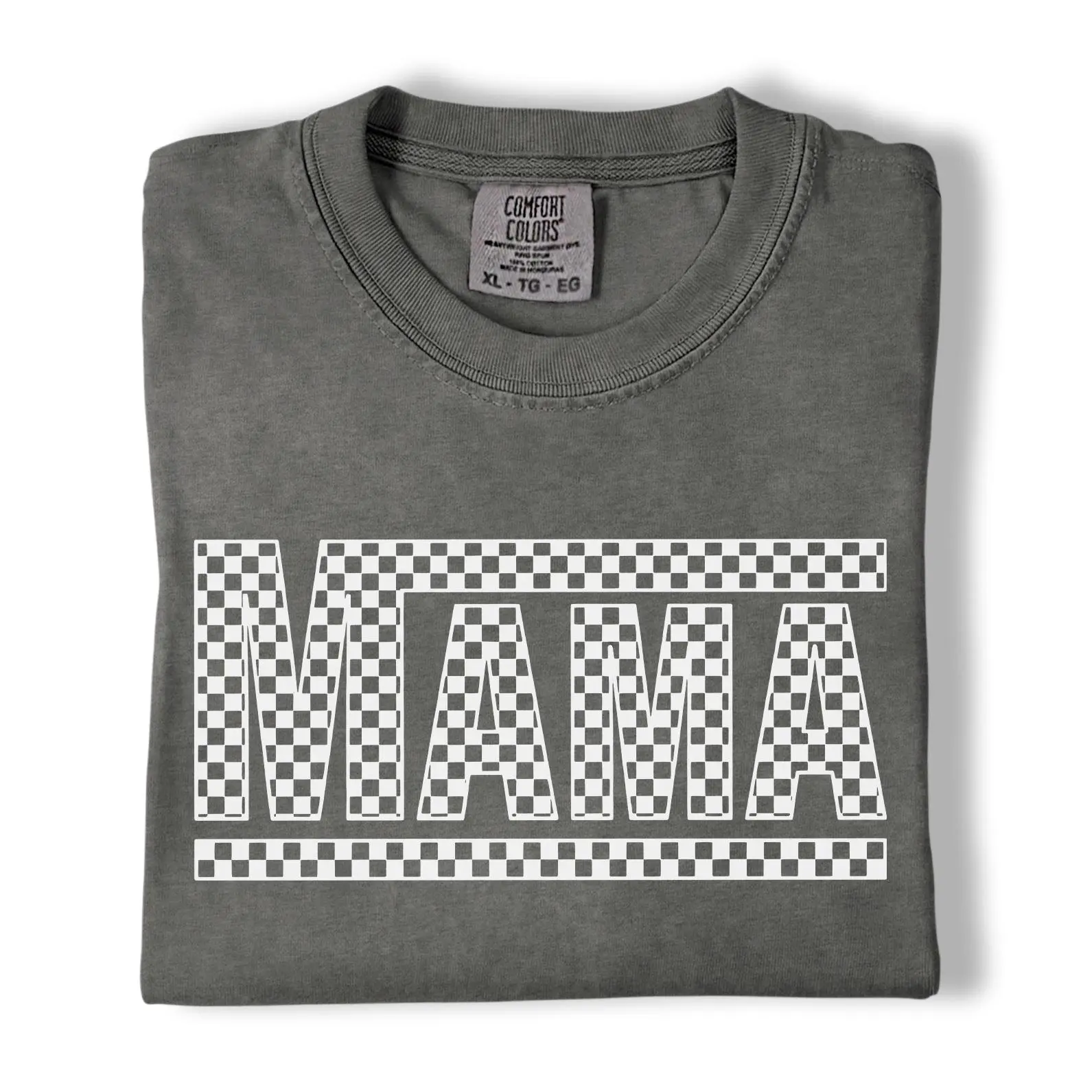 Comfort Colors Checkered Mama Shirt, Cute Mom Graphic Tee, Mother’s Day Shirt, Gift for Moms