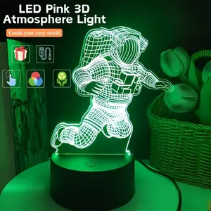 Astronaut 3D Night Light USB Atmosphere Lamp for Bedroom Lighting Space Theme Decor Christmas Thanksgiving Gift Room LED Holiday Decoration Creative Led Lighting