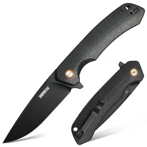 Tactical Corrosion Resistant Folding Knife with 3.29" D2 Steel Blade and G10 Handle, Folding Knife-Front Flipper Pocket Knife with Clip for Men Women, Gifts for Hiking Hunting Survival Camping Lovers