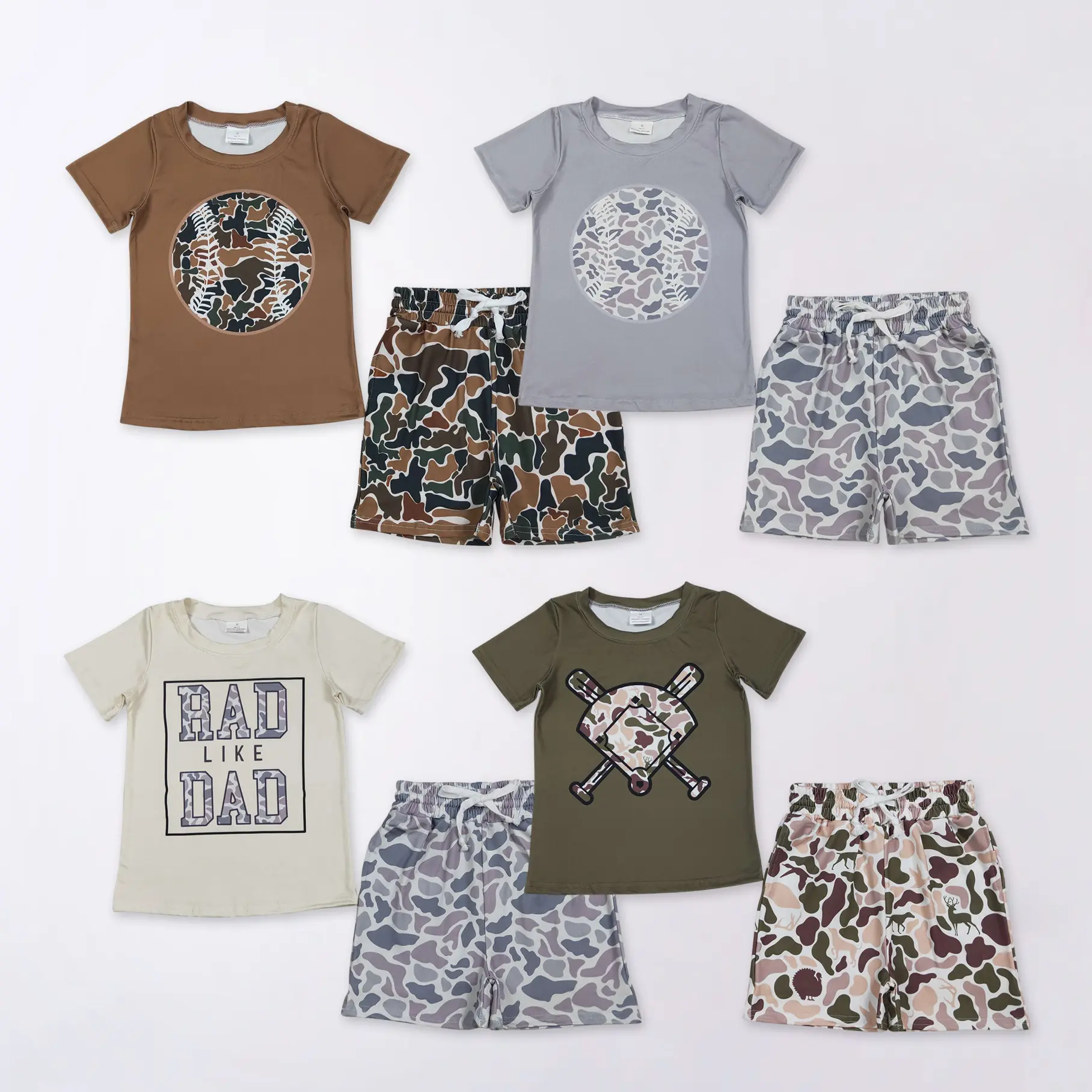 Toddler Boys' Camouflage Set, Short-Sleeve Affordable Fashion Kids' Clothing Suit