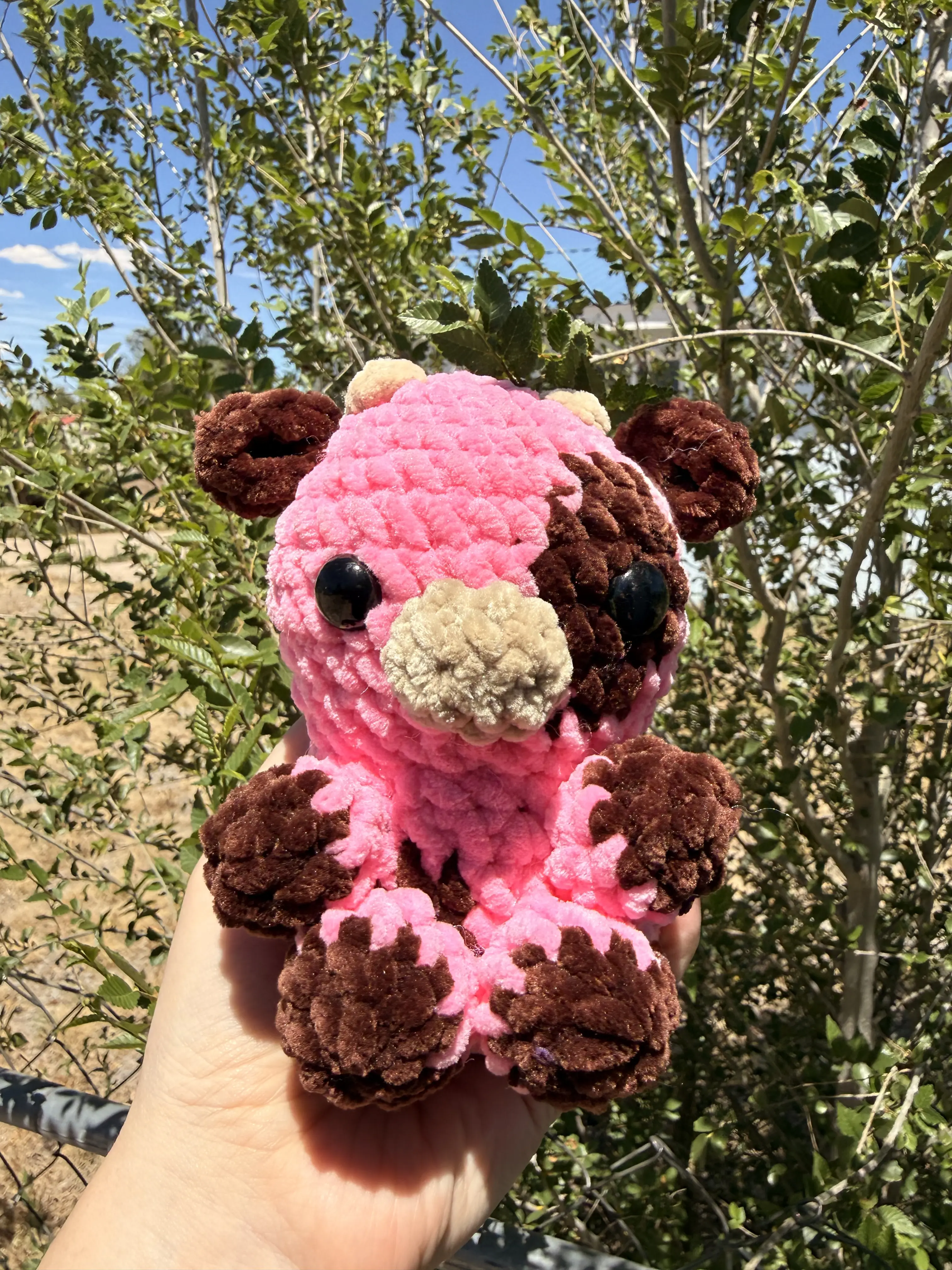 Crochet Pink Baby Cow Stuffed Toy, Crochet Plush Toy