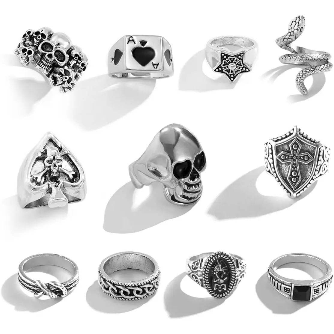 Silver Skull 11Pcs