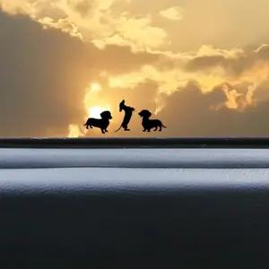 1SET "Dachshund Silhouettes" Car Cute Warm Sticker For Body/Window Cross-border Hot Cute Goodie Adds Warm Texture Top For Car Cute Style Fans Universal Car Sticker Car Decals