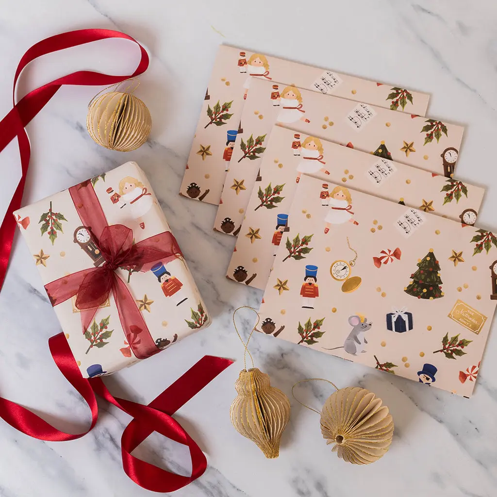 Nutcracker Ballet Wrapping Paper Sheets - Set of 4