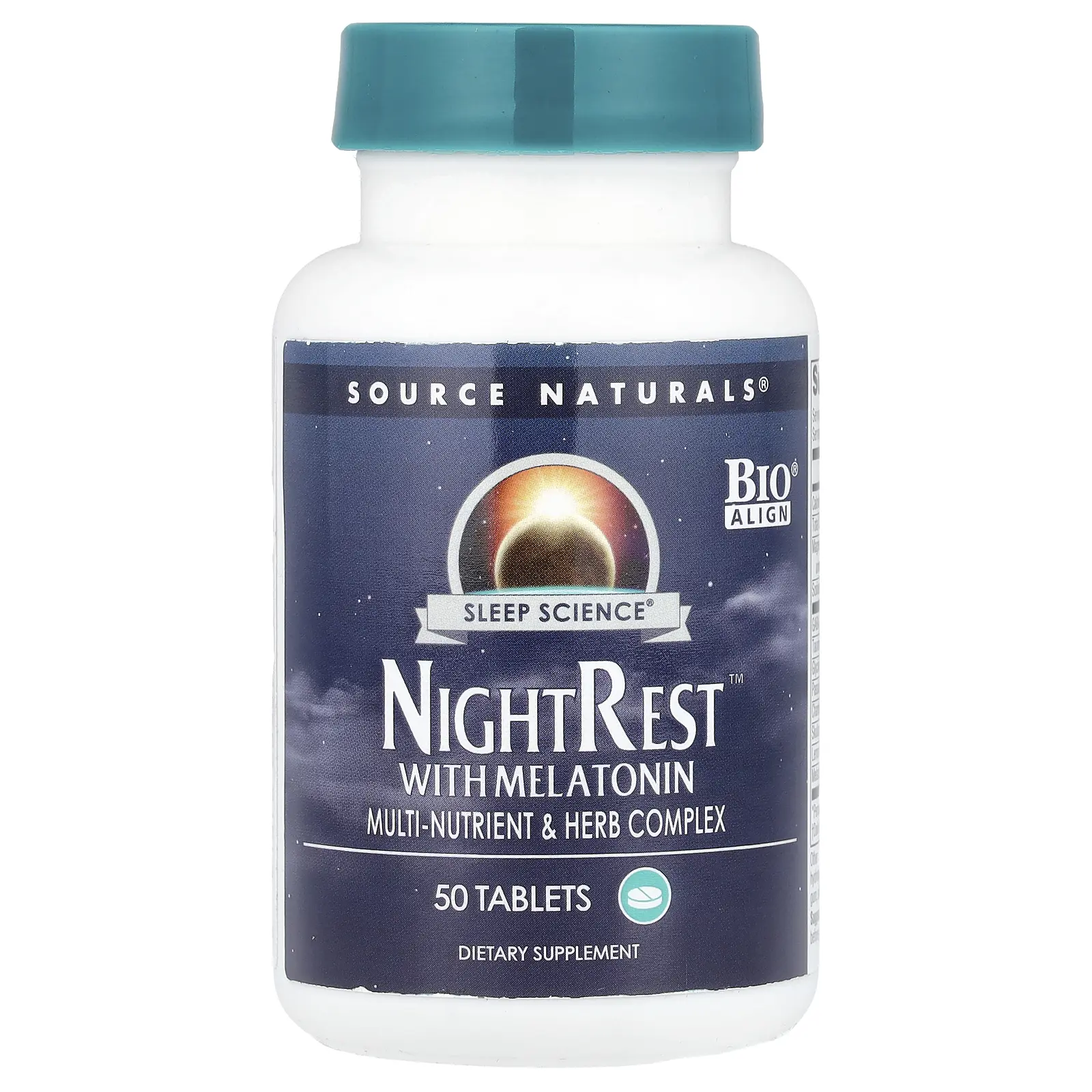 Source Naturals Sleep Science®, NightRest™ With Melatonin, 50 Tablets
