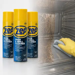 Zep Cleaner Oven & Grill 19 oz, Oven Grill Cleaner Household Soap Scum Remover, Cleaning Kitchen, Oven, Stove, Range Hood, Sink, Pots, Pans, Porcelain and Ceramic Ware, Powerful foam penetrates for a deep clean