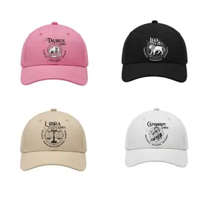 Zodiac Astrology Sign Hat - Minimalist Horoscope Baseball Cap - Meaningful Gift for Him & Her - Unisex Casual Graphic Dad Hat - Comfort Wear