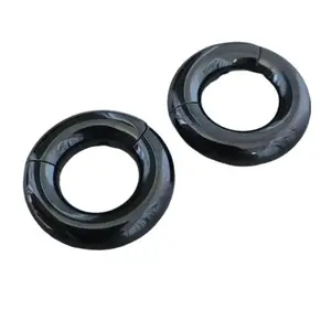 PAIR Black 2g 4g 6g 8g 10g 12g 14g Hinged Clicker Segment Ring Hoop Earrings Steel Big Gauges Ear Piercing Cartilage plugs men women 316L