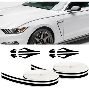 Car Pinstriping Tape Car Vinyl Tape Stripe Decal Auto Striping Tape Emblems Trim Car Body Side Stripe Universal Car Decoration Accessories for Auto Home Door Instrument 2 Rolls×32 Ft Black