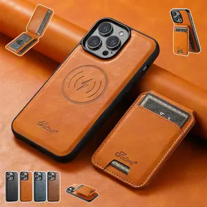 2-in-1 magnetic card holder can be used as a stand+magsafe wireless charging phone case suitable for Apple iPhone 17 Pro Max iPhone 17 Air 16 15 Pro Max 14 Plus 13 Pro 12 Pro Max can be horizontally or vertically supported with a card insertion protective