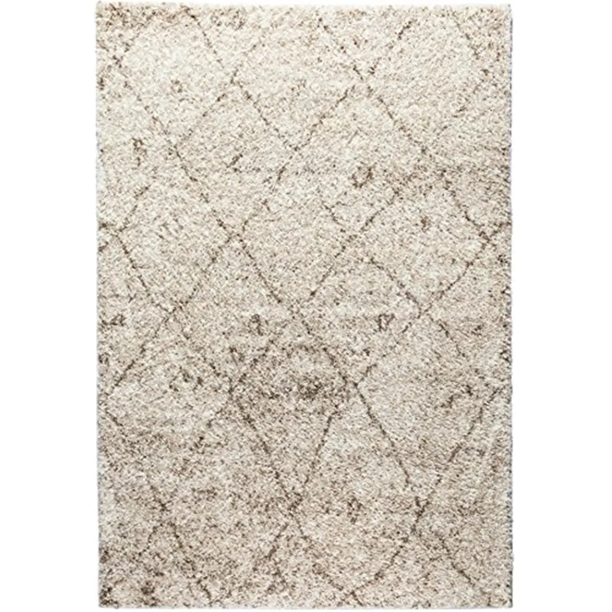 212 MAIN Madison Shag Moroccan Lattice Oblong Area Rug - 5x7ft2in, Vanilla, Shag Pile, Stain-Proof, Jute Back, Contemporary Home Decor, Moroccan-Inspired Area Rugs, Oblong Area Rugs