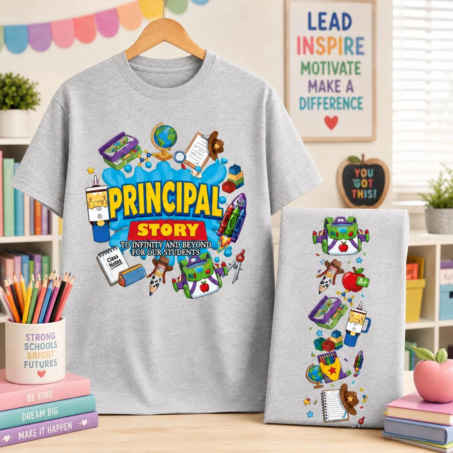 Principal Story Shirt, School Principal Gift, Front & Back Print, Back to School Tee
