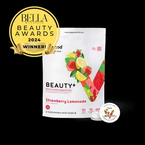BEAUTY+ Strawberry Lemonade 30 Pods Zero Sugar Low Calorie Rapid Hydration with Collagen Biotin & Zinc Bella Magazine Beauty Awards Winner 2024