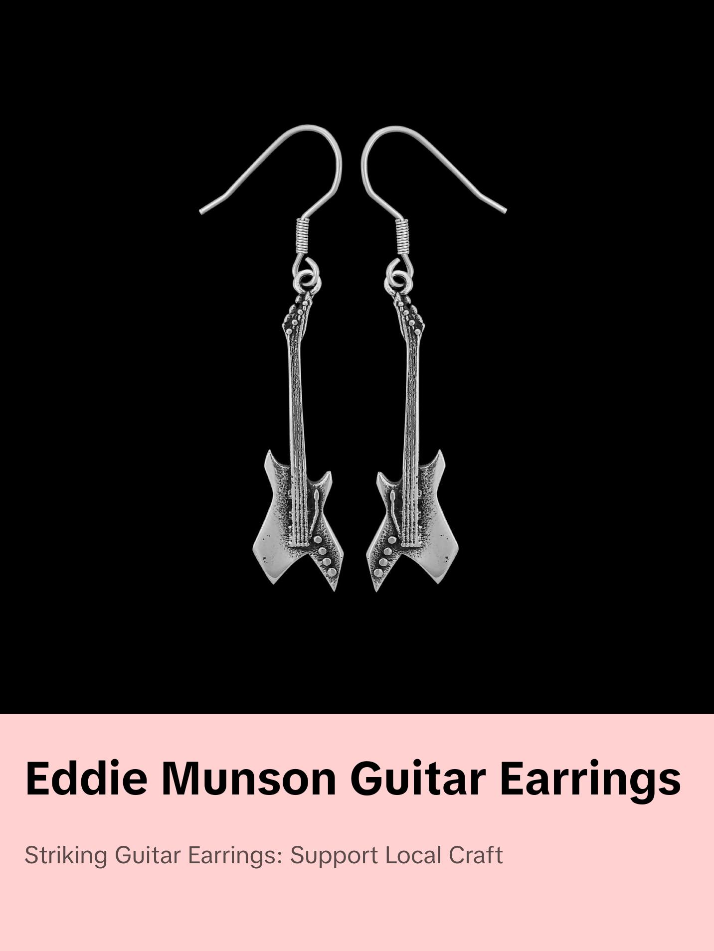 Guitar Earrings - Stranger Eddie Things Munson Guitar Earrings - BCRich Guitar Earrings
