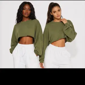 Custom Hoodie Printing Pullover Streetwear Embroidery Logo Crewneck Sweatshirt Cropped Yoga Gym Workout Sweat Shirt for Women