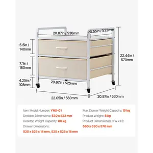 VEVOR Mini Fridge Stand with Storage, 176 lb-Capacity Mini Fridge Table with 2 Drawers 4 Swivel Wheels, Mobile Mini Fridge Shelf, White Mini Fridge Organizer for Dorm, Apartment, Office, Bedroom