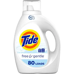 Tide Free & Gentle Liquid Laundry Detergent, 105 fl oz, 80 Loads, Tide Laundry Detergent, Laundry Soap