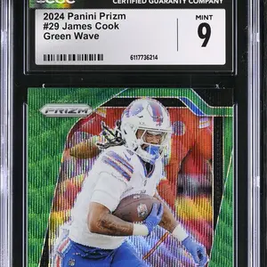 2024 Panini Prizm James Cook #29 Green Wave CGC 9 Trading Card