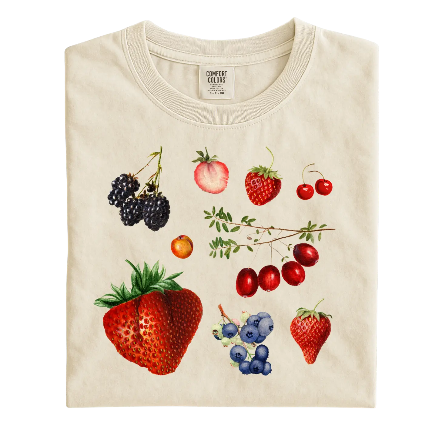 Mixed Berries Comfort Colors T-Shirt | Cute Summery Top for Backyard Barbecues & Picnics, Camping, Relaxed Trendy Fit Tee Cotton | Funny Graphic Tee | Foodie Fun Shirt