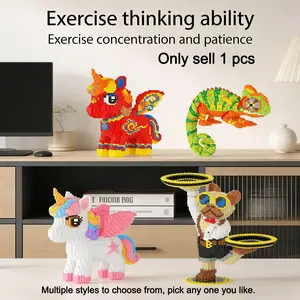 Multicolor Forest Animal 3D Puzzle Building Blocks, Home Office Bookshelf Decor, Party Decoration, Ideal Gift for Thanksgiving Christmas