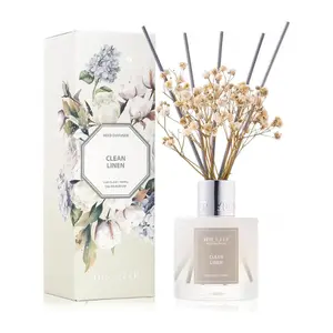 Airkeep Reed Diffuser Set,3.38 fl oz (100 ml) - Clean Linen Oil Diffusers with 8 Reed Sticks,Home Fragrance Reed Diffuser for Bathroom Shelf Decor