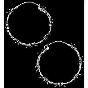 Barbed Wire White Brass Ear Weights