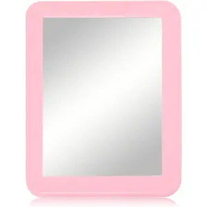 Magnetic Locker Mirror, 5x7 Real Glass Small Mirrors for Locker with Magnetic Backing, for School Locker, Bathroom, Household Refrigerator, Locker Accessory(Pink) Decor Gift