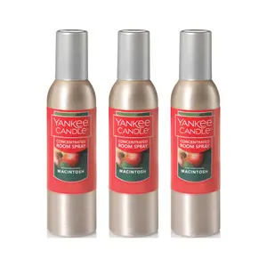 Yankee Candle Concentrated Air Freshener Room Spray, Odor Eliminator for Home, Bathroom, Macintosh, 1.5 Oz (Pack of 3)