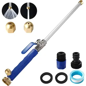 Upgraded Jet Nozzle for Garden Hose Power Washer Wand Hydro Jet High Pressure Washer Tools with 2 Different Nozzles and Hose Quick Connectors