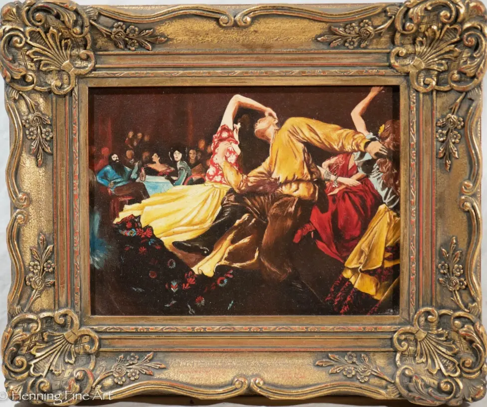 Stunning Vintage Oil Painting of 1950's Swing Dancing, Unsigned, Framed & FINE!