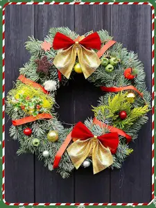 12 Piece Christmas Tree Ornaments Set with Shiny Holiday Bow Perfect for Home Office Decoration Ideal for Winter Themed Parties Enhance Your Decor