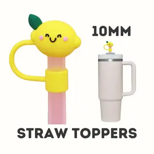 Straw Topper, Straw cover, Lemon Straw Topper, 10mm Straw Topper
