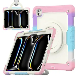 Tablet Case with Screen Protector & Shoulder Strap, 360° Rotatable Tablet Protective Cover, Tablet Accessories Compatible with iPad Pro 13 Inch, Tablet Covers