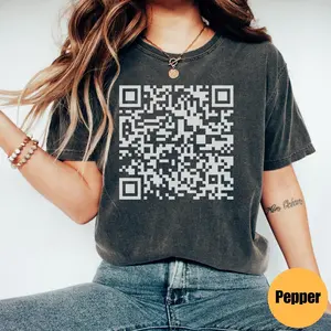 Middle Finger QR Code Funny Shirt, Fuck You QR Code, Funny Saying Shirt, Sarcastic Joke Gag Gift Ideas, Middle Finger Shirt